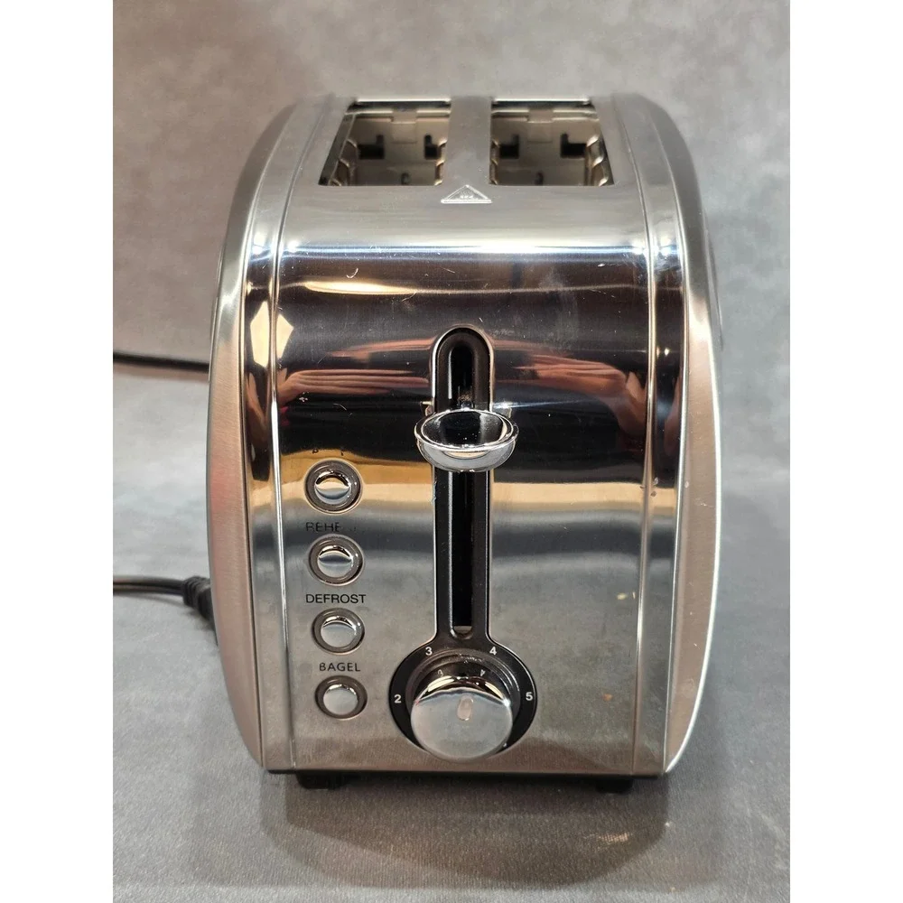 Stainless Steel 2-Slice Toaster Model T-361B Silver Bagel Defrost Reheat